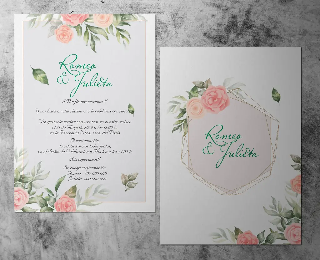 INVITACIONES DE BODA 52001 - INVITACIONES DE BODA FLORAL