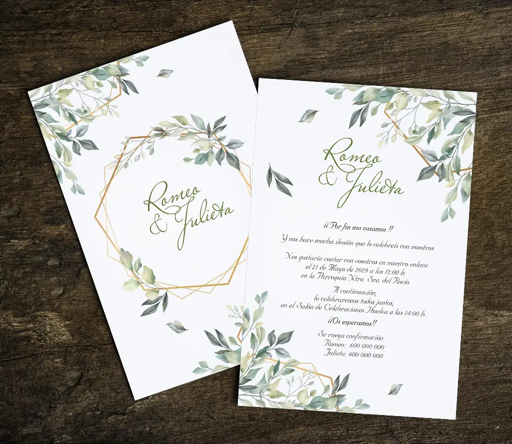 INVITACIONES DE BODA 52002 - INVITACIONES DE BODA FLORAL