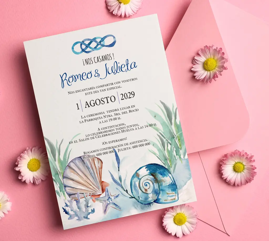 INVITACIONES DE BODA 51038 - INVITACIONES DE BODA MARINA