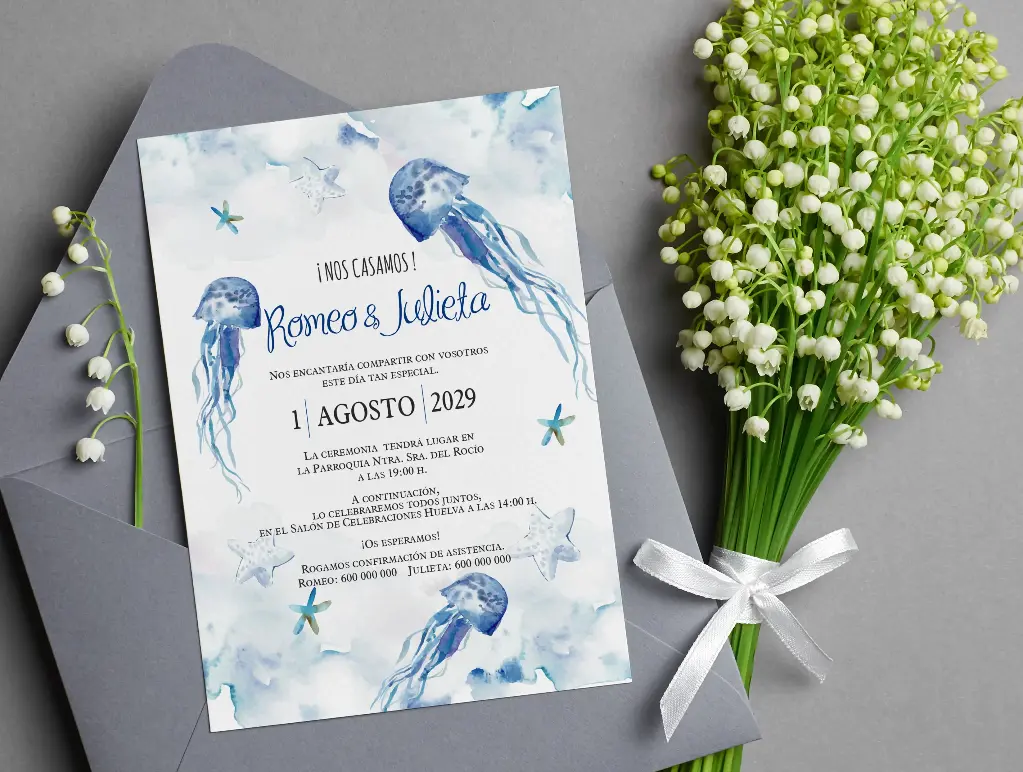 INVITACIONES DE BODA 51039 - INVITACIONES DE BODA MARINA