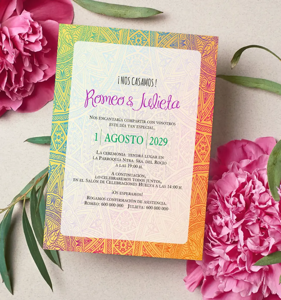 INVITACIONES DE BODA 51047 - INVITACIONES DE BODA BOHEMIA